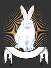 Image of a rabbit on a banner background