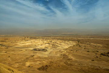 Fototapeta na wymiar The Negev Desert. Landscape of the desert. Journey.