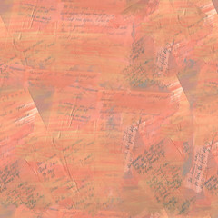 Seamless pattern of handwritten texts, vintage collage