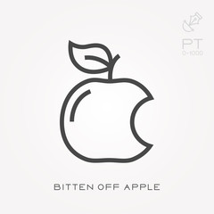 Line icon bitten off apple