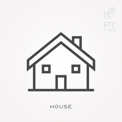 Line icon house