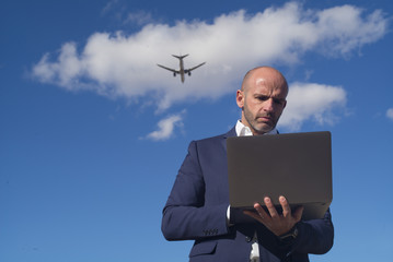 businessman with laptop