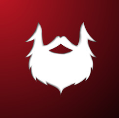 Beard on red paper
