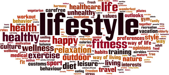 Obraz premium Lifestyle word cloud