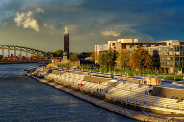 New Rhine Embankment in Cologne Messe Deutz