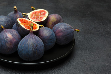 Fig isolated on dark concrete background