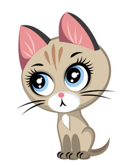 Cute kitten, children's theme