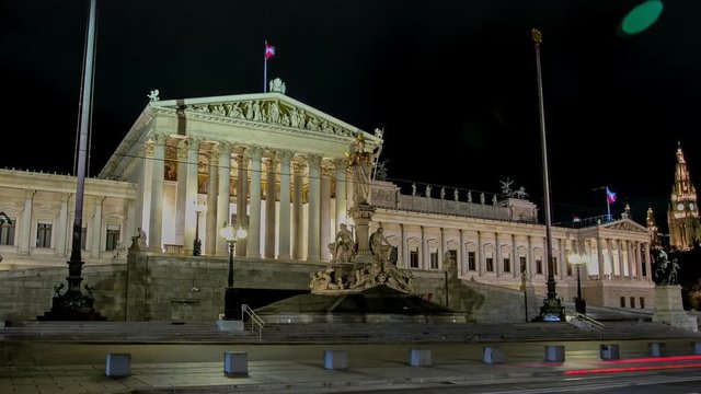 Vienna Parliament at night � Hyperlapse