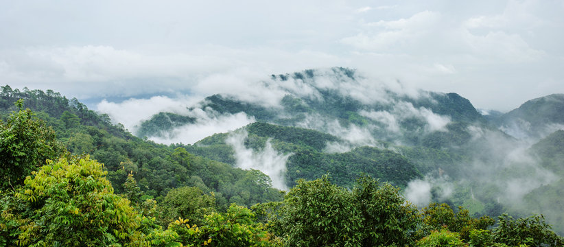 scenic spot at Mon sone view point of Doi Pha Hom Pok National Park ,tourist attraction at Chiang mai province in thailand