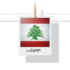 Asian country flag collection with photo of Lebanon flag , vector , illustration