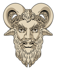 Portrait of the god Pan (Faun)