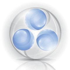 3d glass ball