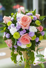 Flower arranging in social reunion baby shower in Guatemala