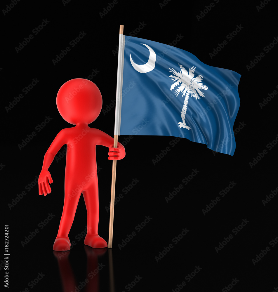 Aufkleber man and flag of the us state of south carolina. image with clipping path