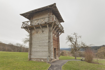 Roman limes watchtower in Lorch, Germany