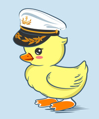 A cute little duckling in a sailor's hat. Can be used for children's prints