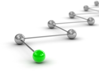 Fototapeta premium Green and silver network concept
