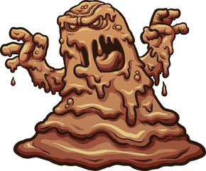 Cartoon mud monster. Vector clip art illustration with simple gradients. All in a single layer.  © Memoangeles
