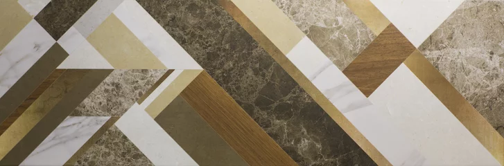 Tissu par mètre Marbre carrelage en marbre moderne avec motif géométrique