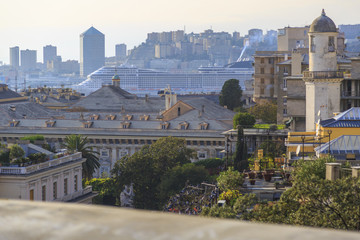 Fototapeta premium A view on the port of Genova in Italy