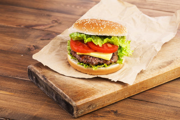 Delicious hamburger 