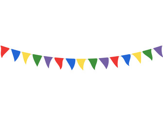 Celebrate flags. Party flags on a white background