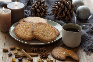 Christmas with hot tea