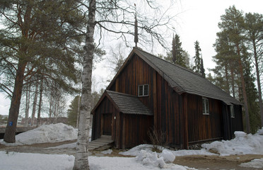 Fototapeta na wymiar Ancienne église de Sodankylä, Laponie, Finlande
