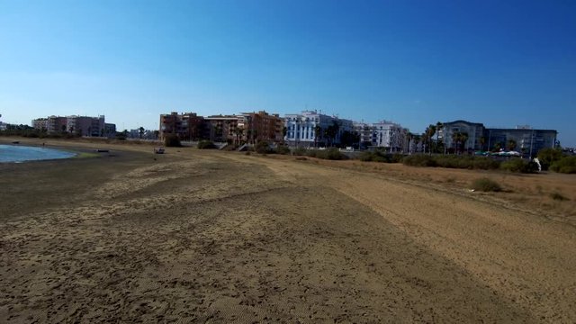 Isla Cristina en Huelva (Andalucia, España) desde el aire. Video con Drone