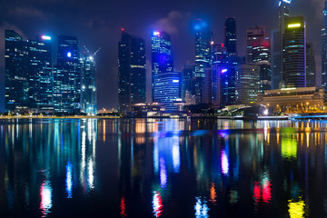 Fototapeta na wymiar Landscape of the Singapore financial district