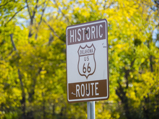 Historic Route 66 sign in Oklahoma