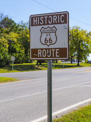 Historic Route 66 sign in Oklahoma