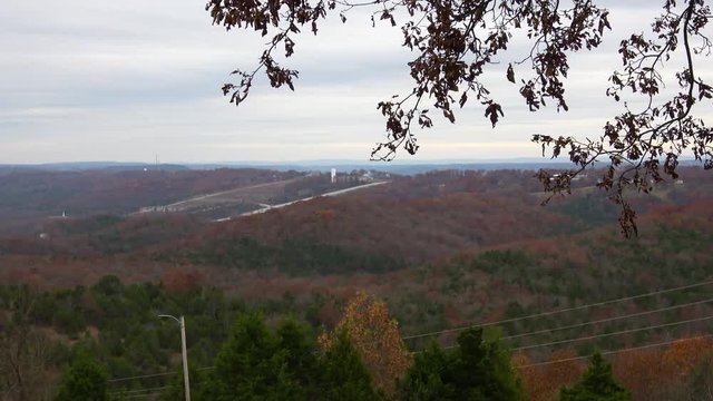 Branson MO,USA - November, 2017. Aerial view of beautiful, autumn colors of a forest.