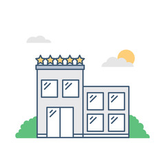 Naklejka premium Hotel building vector illustration
