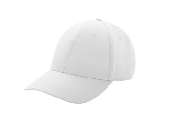 Baseball cap white templates, front views isolated on white background. Mockup