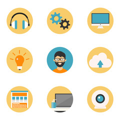 Web development flat icons