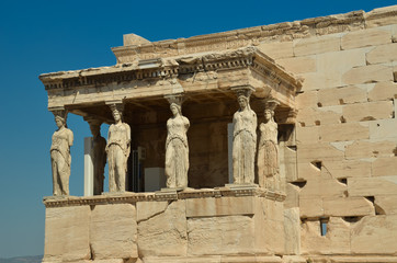 Obraz premium Partenon w Atenach Grecja Starożytne zabytki Kariatydy