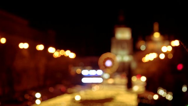 Blured night city. Blured city background.