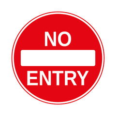 No Entry Traffic Sign, isolated on the white, illustration vector - obrazy, fototapety, plakaty