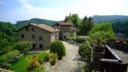 Fototapeta na wymiar Small village with stone houses in Spain