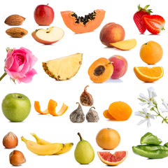 White wine fruit and flower aromas isolated.