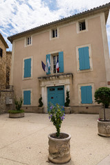 Fototapeta na wymiar Town hall of Provence Gigondas village.