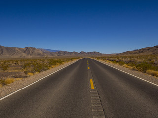 Empty street in the desert of Nevada