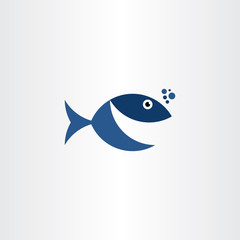 Fototapeta premium fish smile vector logo icon sign