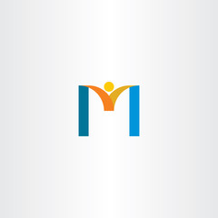 letter m businessman logo vector element