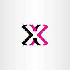 letter x black magenta logo symbol element