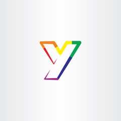 letter y colorful symbol vector design sign