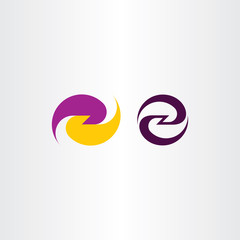 letter z logotype purple yellow symbol element