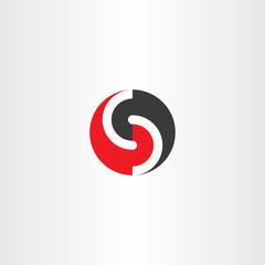 s letter red black logo circle icon