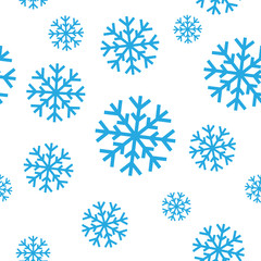 Seamless pattern of snowflakes